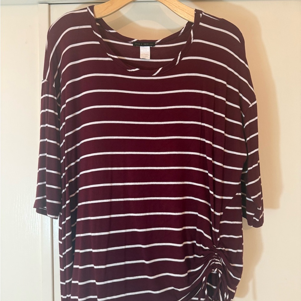 Striped Burgundy Women's Top